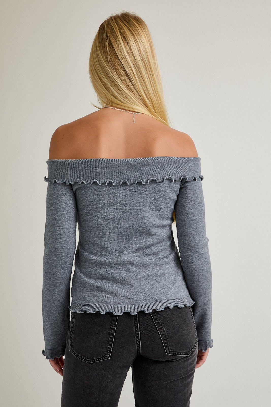 Lettuce Hem Knit Sweater Top