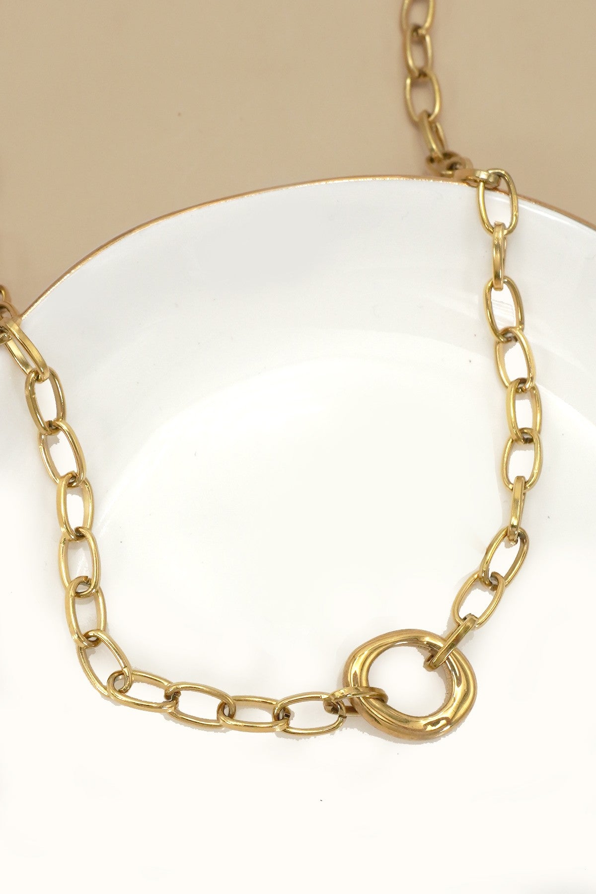 18K Stainless Steel Oval Necklace-2 Colors!