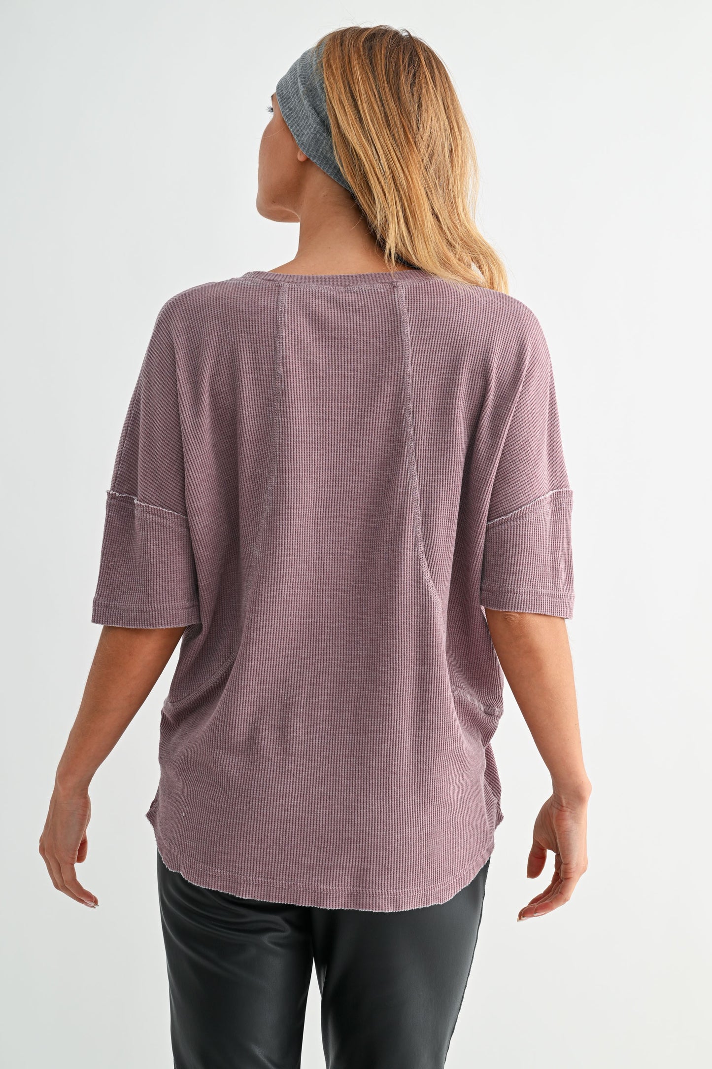 Cotton Blend Mineral Wash Waffle Tee