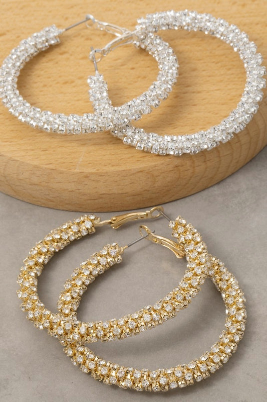 Studded Tube Hoop Earrings-2 Colors!