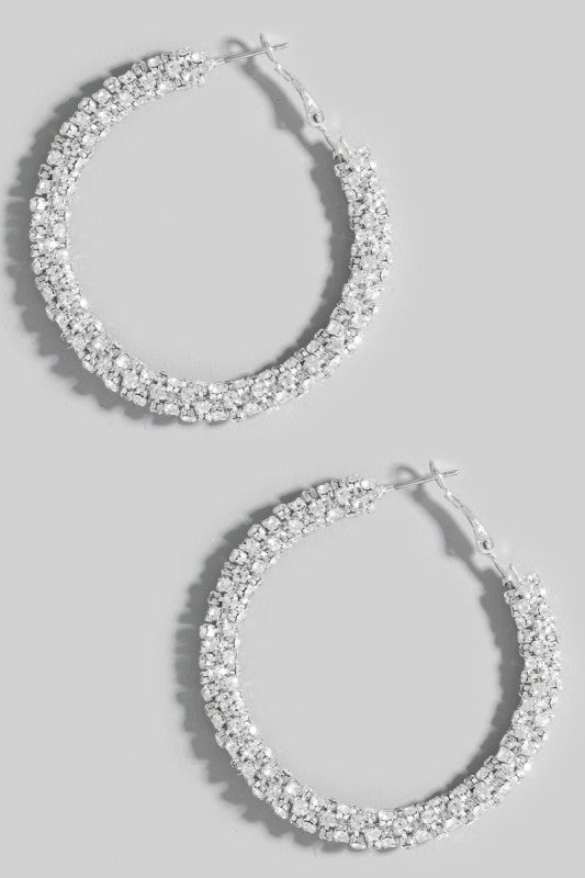 Studded Tube Hoop Earrings-2 Colors!