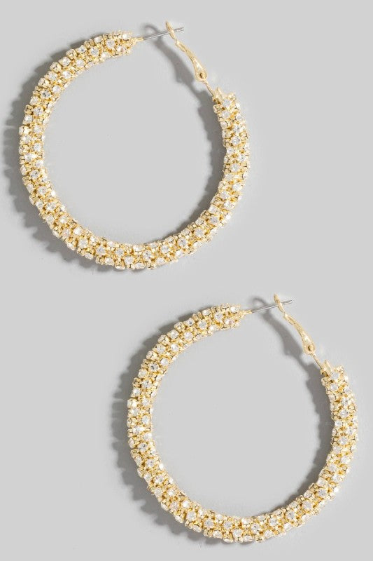 Studded Tube Hoop Earrings-2 Colors!