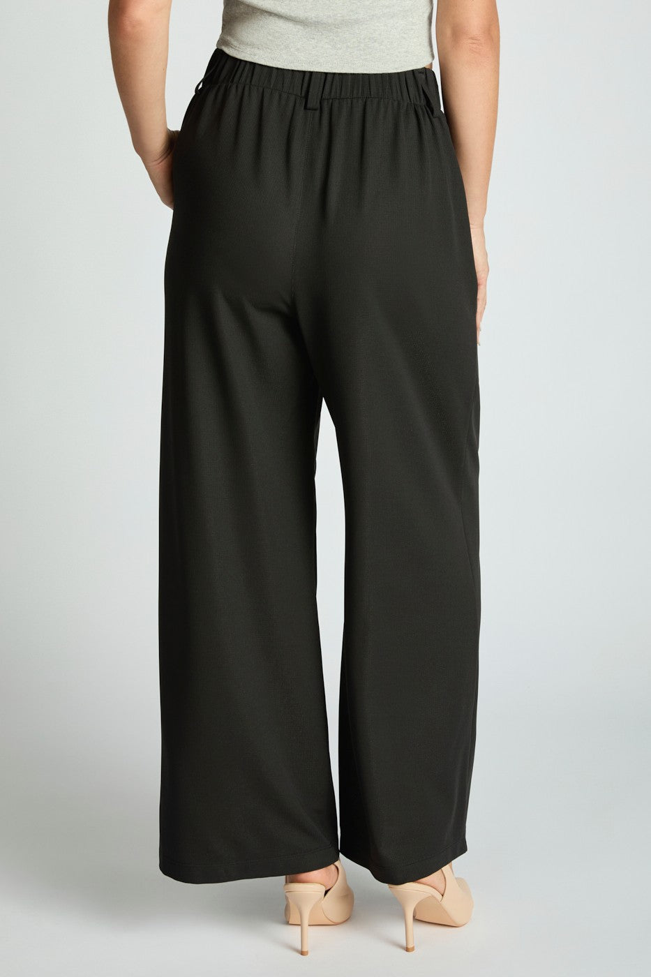 Micro Waffle Wide Leg Trousers