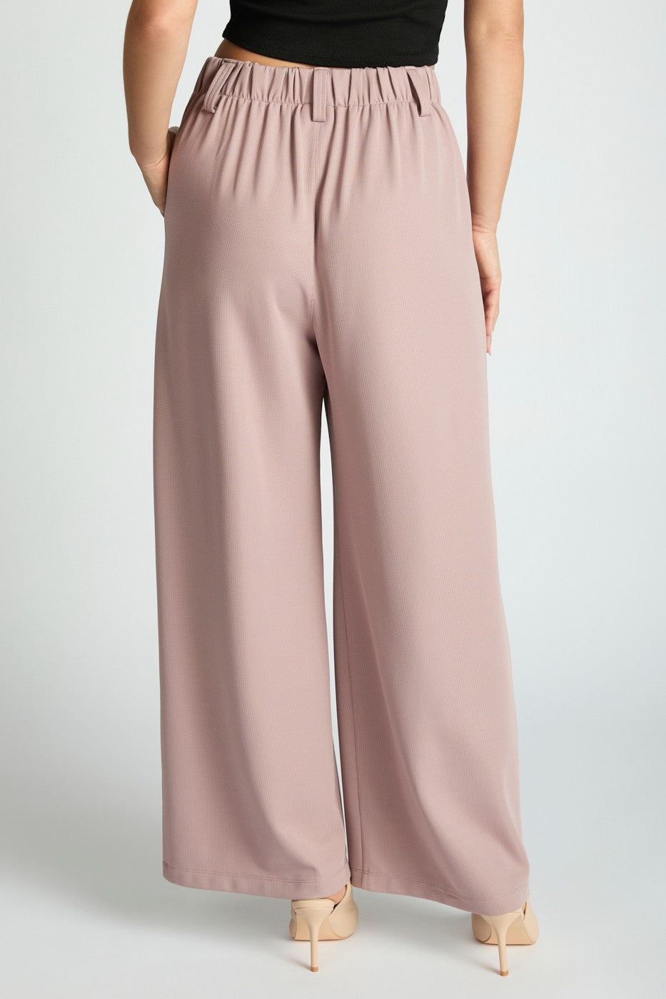 Micro Waffle Wide Leg Trousers