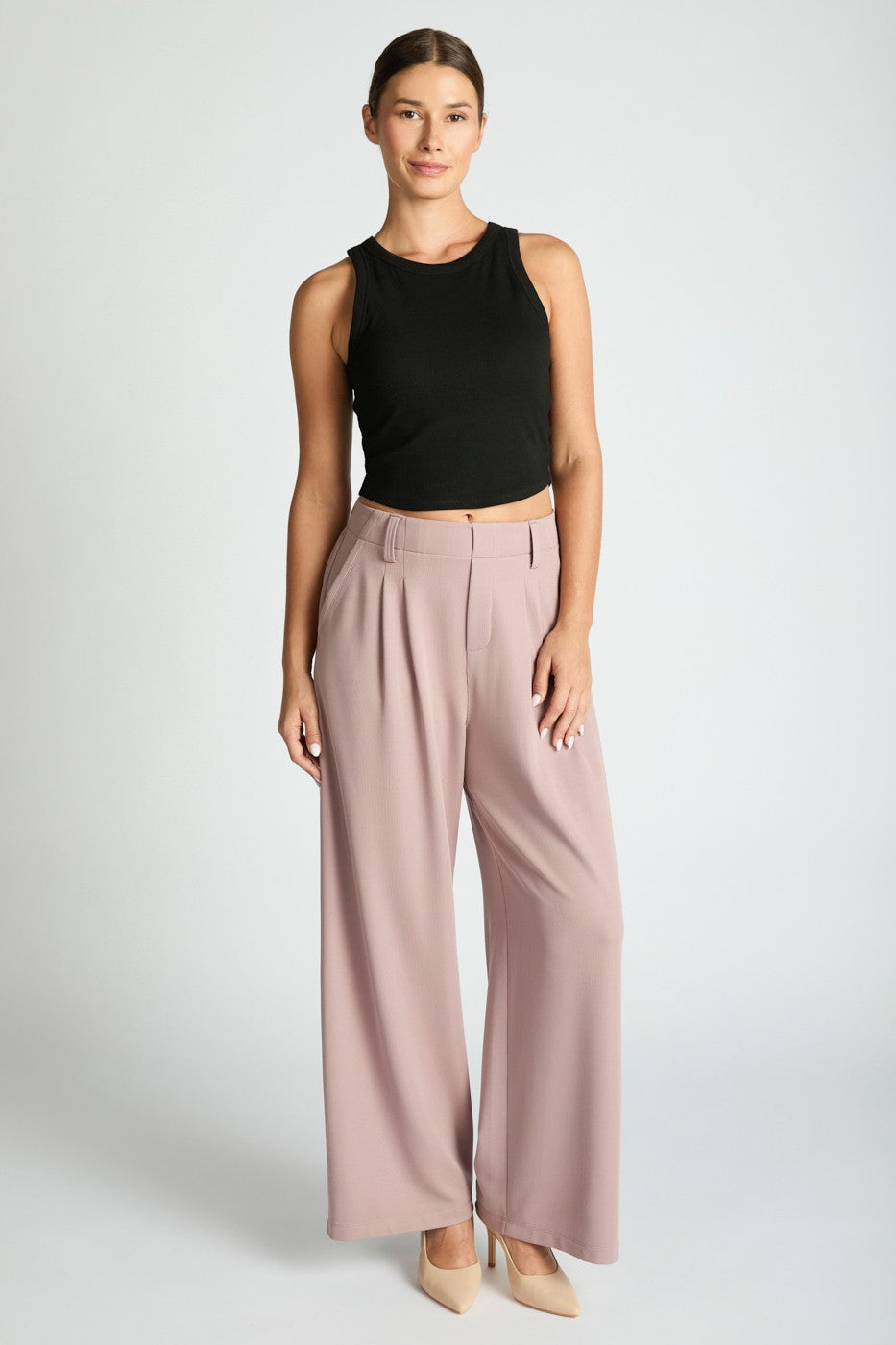 Micro Waffle Wide Leg Trousers