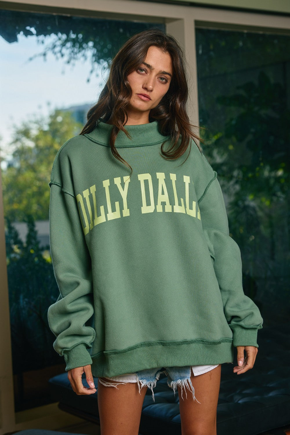 Dilly Dally Reversible Mockneck Sweatshirt