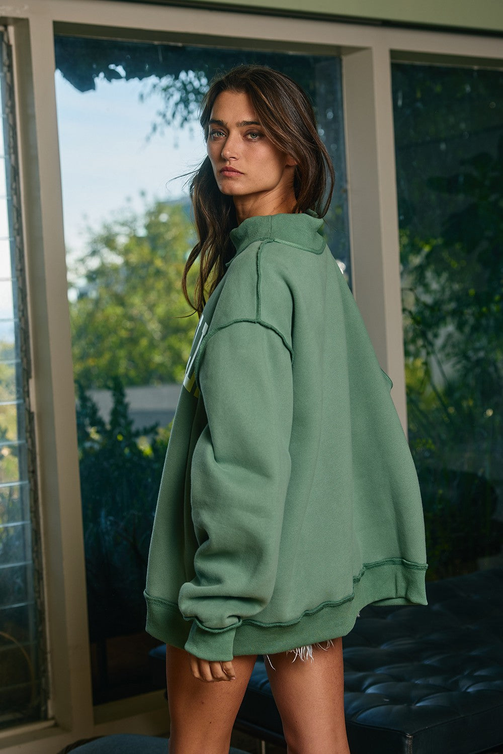 Dilly Dally Reversible Mockneck Sweatshirt
