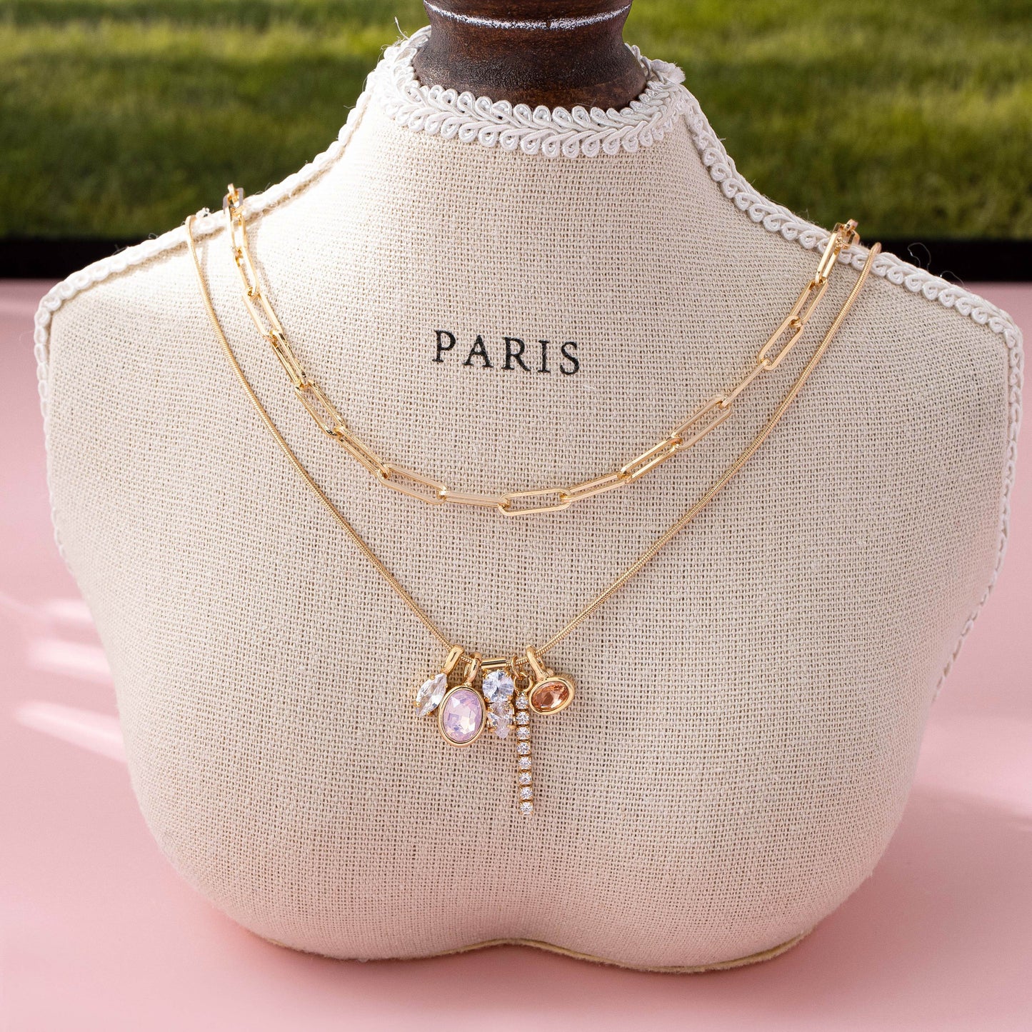 Crystal Cluster Layered Necklace