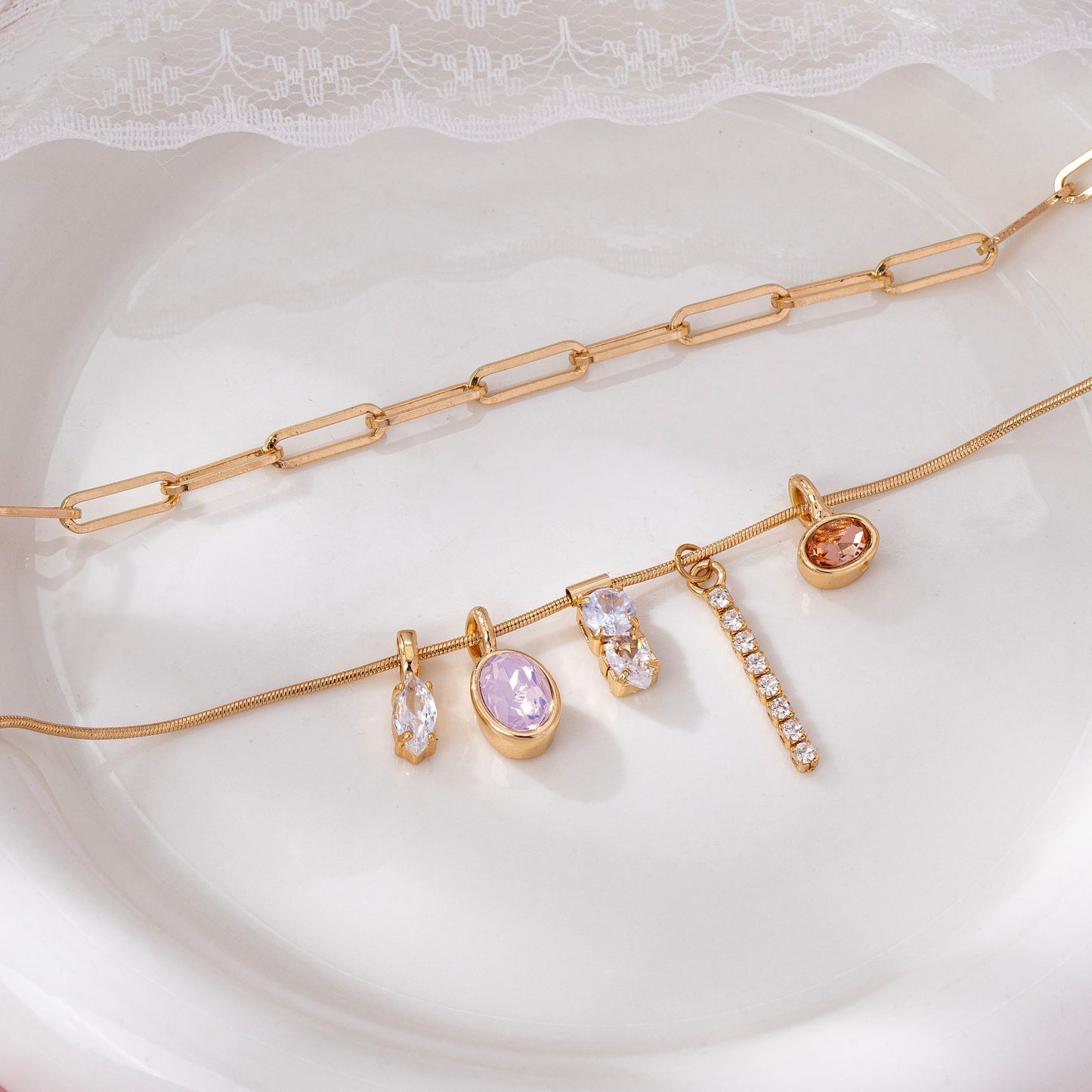 Crystal Cluster Layered Necklace
