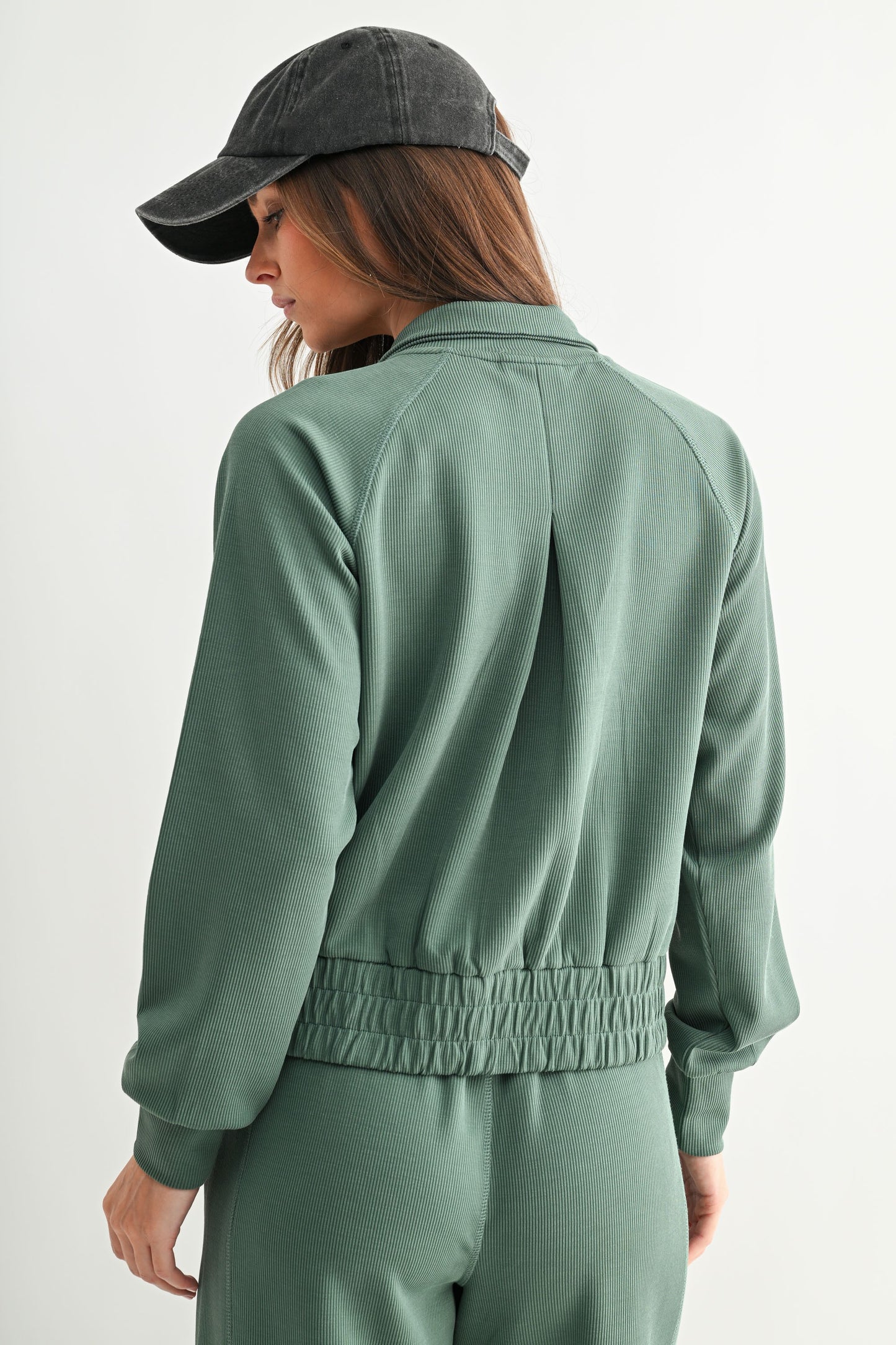 Mono B Luxe Sand Wash Rib Zip Jacket DOORBUSTER