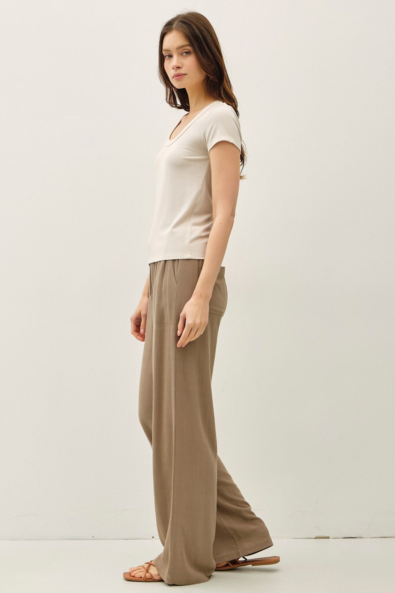 Ribbed Scoop Neck Baby Tee