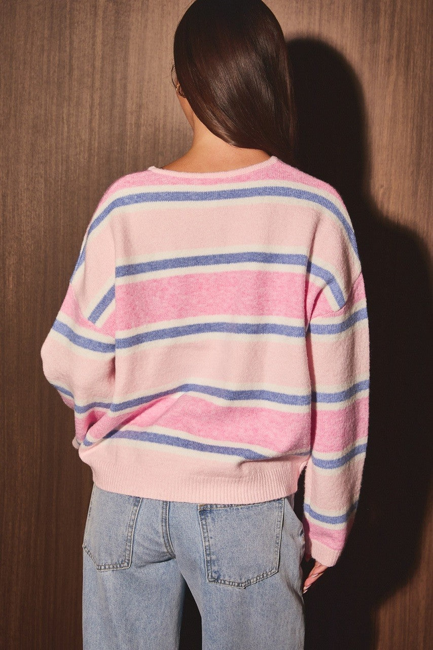 Soft Striped Knit Cardigan