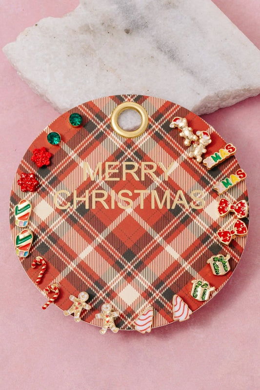 Gingerbread Assorted Merry Christmas Themed Earrings Set