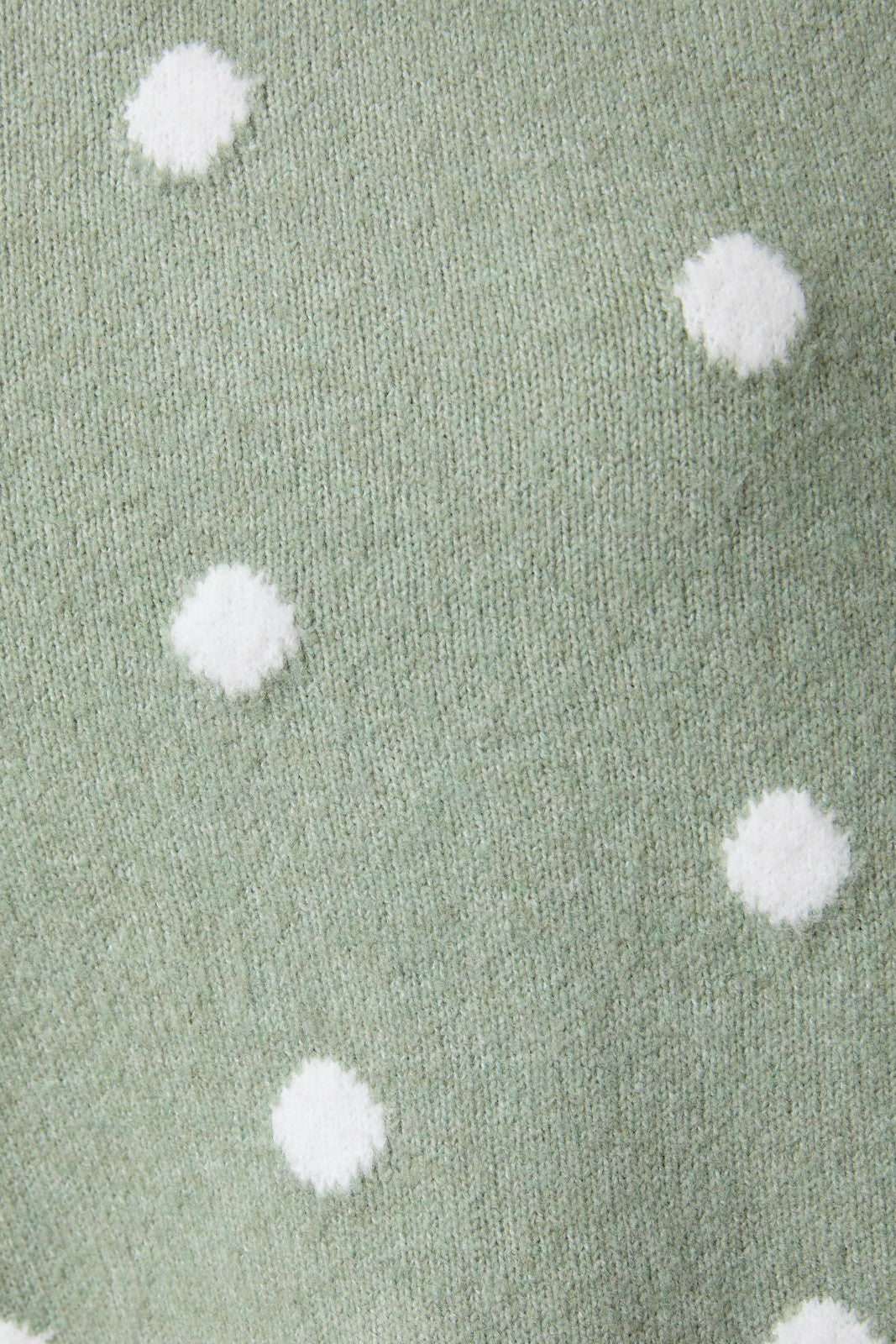 Long Sleeve Crew Neck Polka Dot Sweater Cardigan