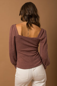 Effortless Serenity Puff Sleeve Rib Top- 2 Colors!