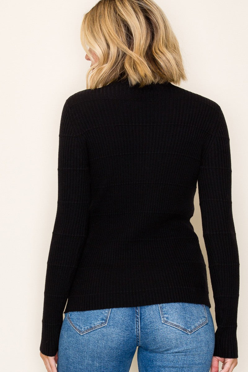 Textured Fitted Mock Neck Long Sleeve- 3 Colors!