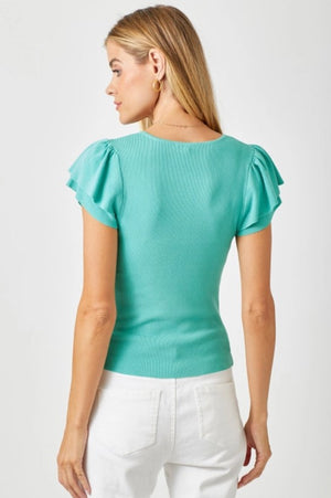 Dreamy Double Ruffle Knit Top- 2 Colors!.