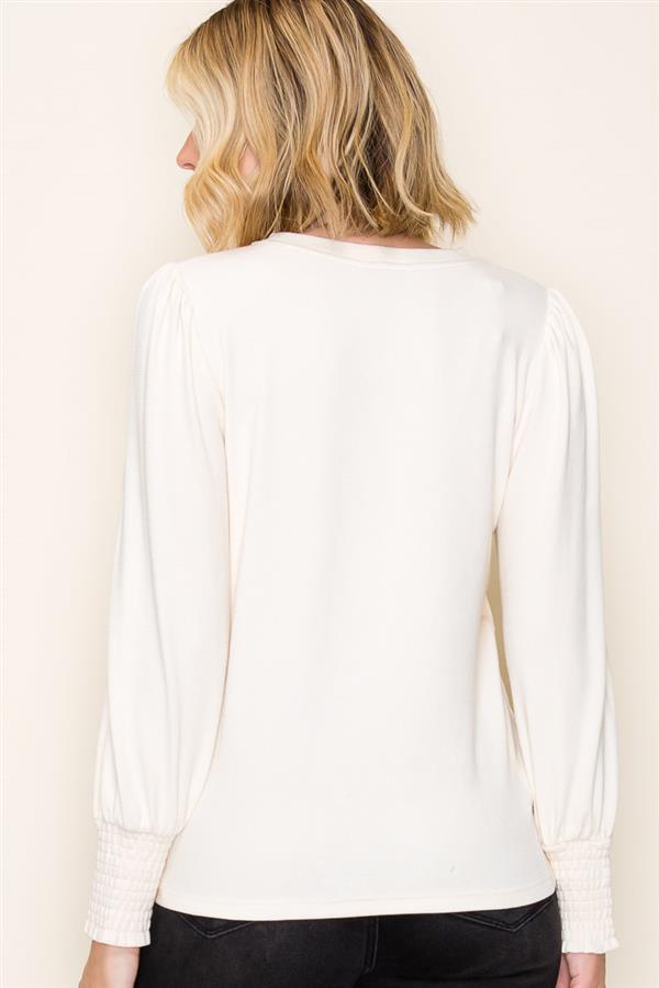 Delicate Grace Long Smock Cuff Top