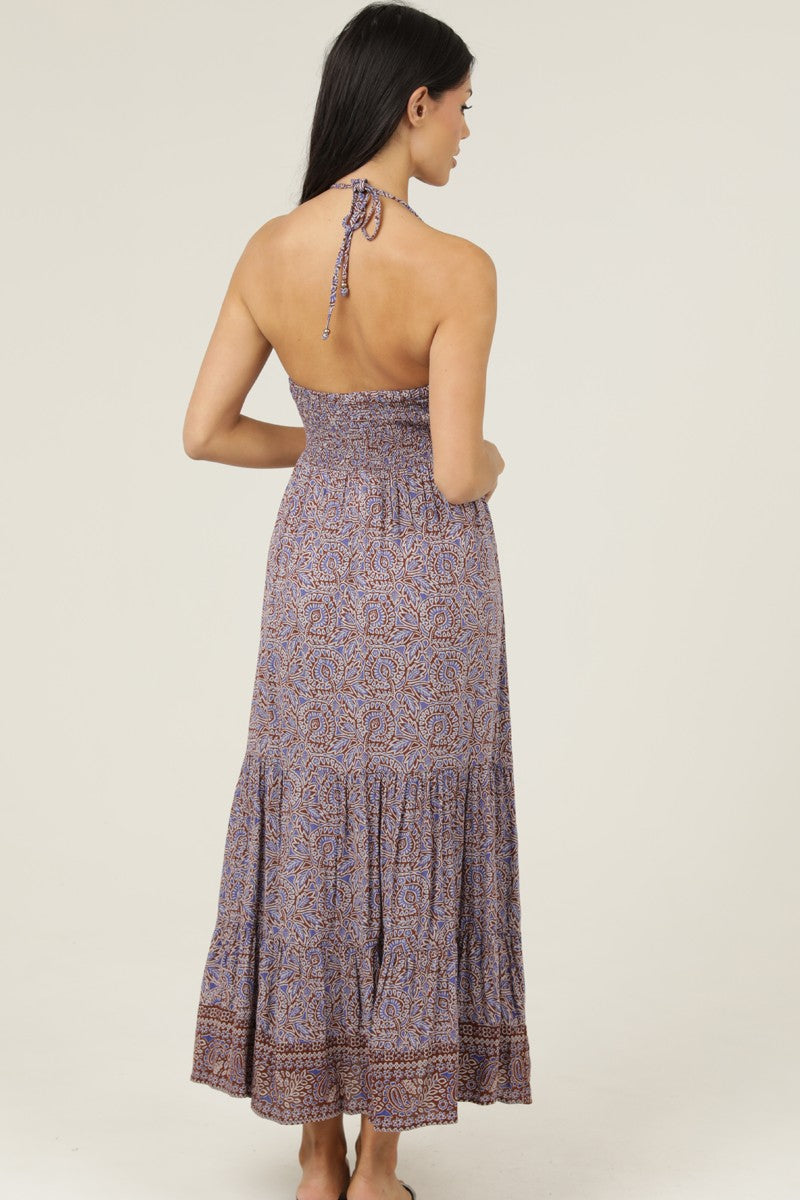 Printed Halter Maxi Dress