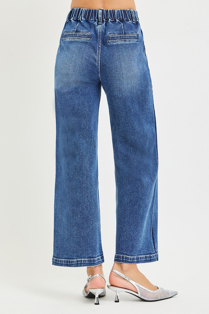 Risen Jeans High Rise Cropped Wide Leg Jeans