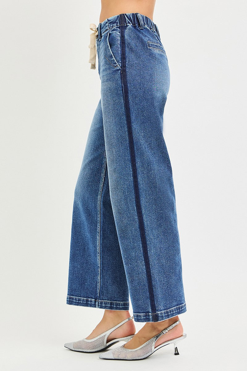 Risen Jeans High Rise Cropped Wide Leg Jeans