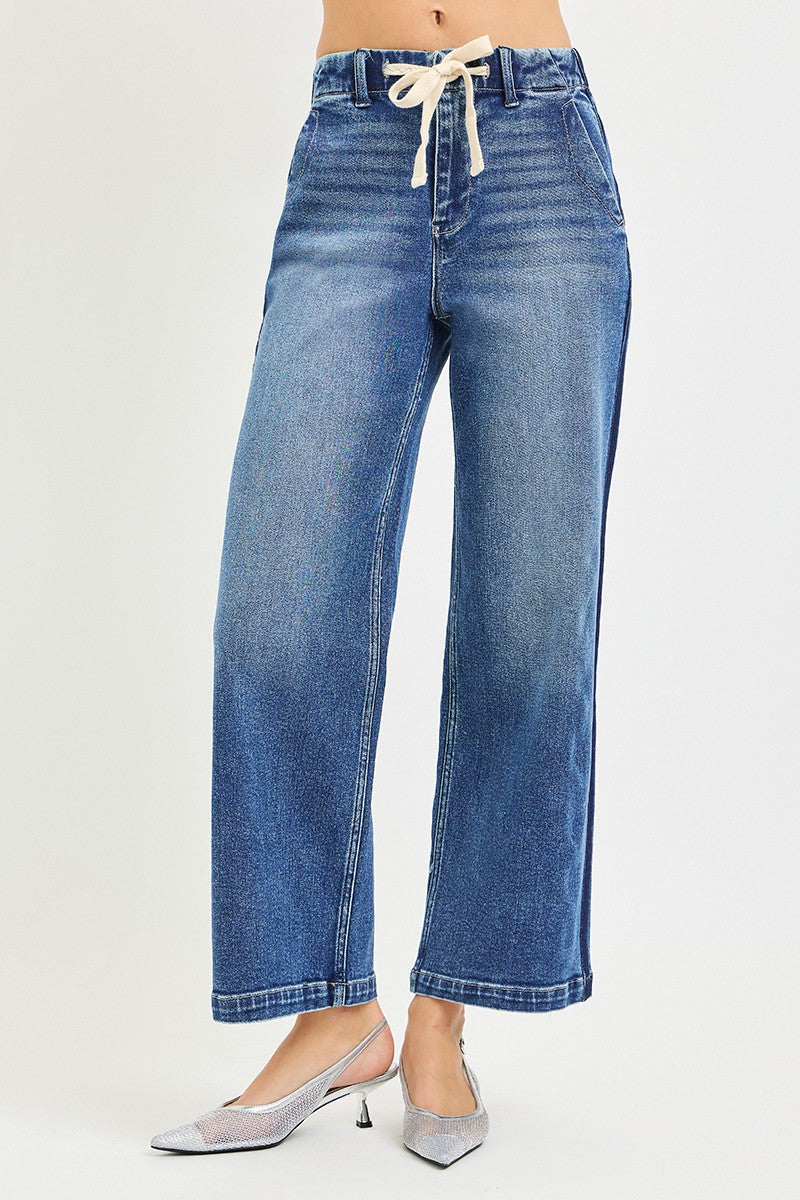 Risen Jeans High Rise Cropped Wide Leg Jeans