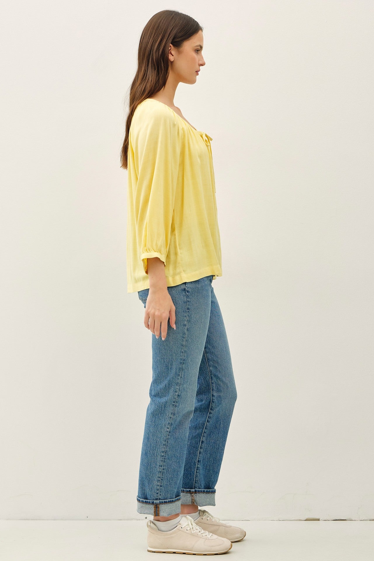 DOORBUSTER: Lace Trim Peasant Blouse