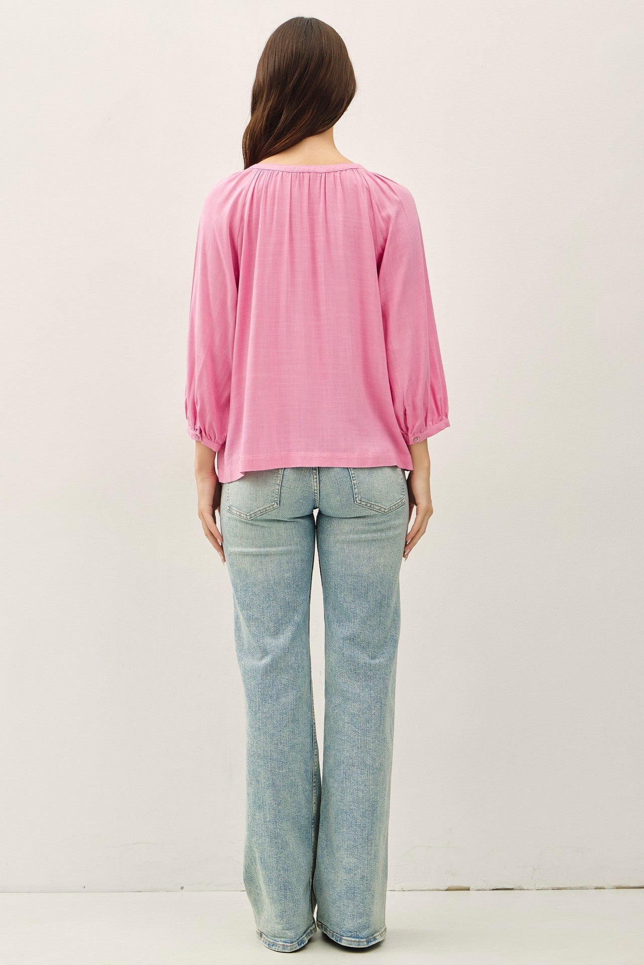 DOORBUSTER: Lace Trim Peasant Blouse