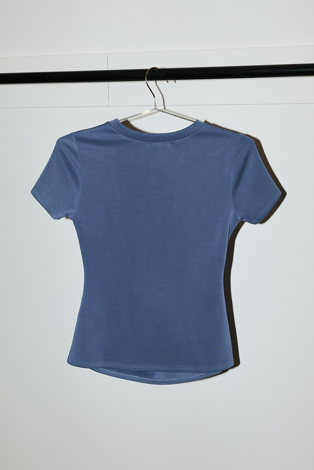 Side Pleated Short Sleeve Top