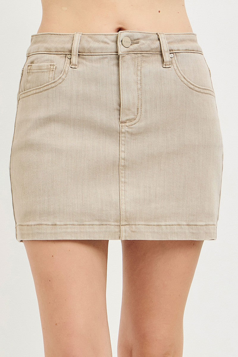 Risen Lurex High Rise Denim Skort