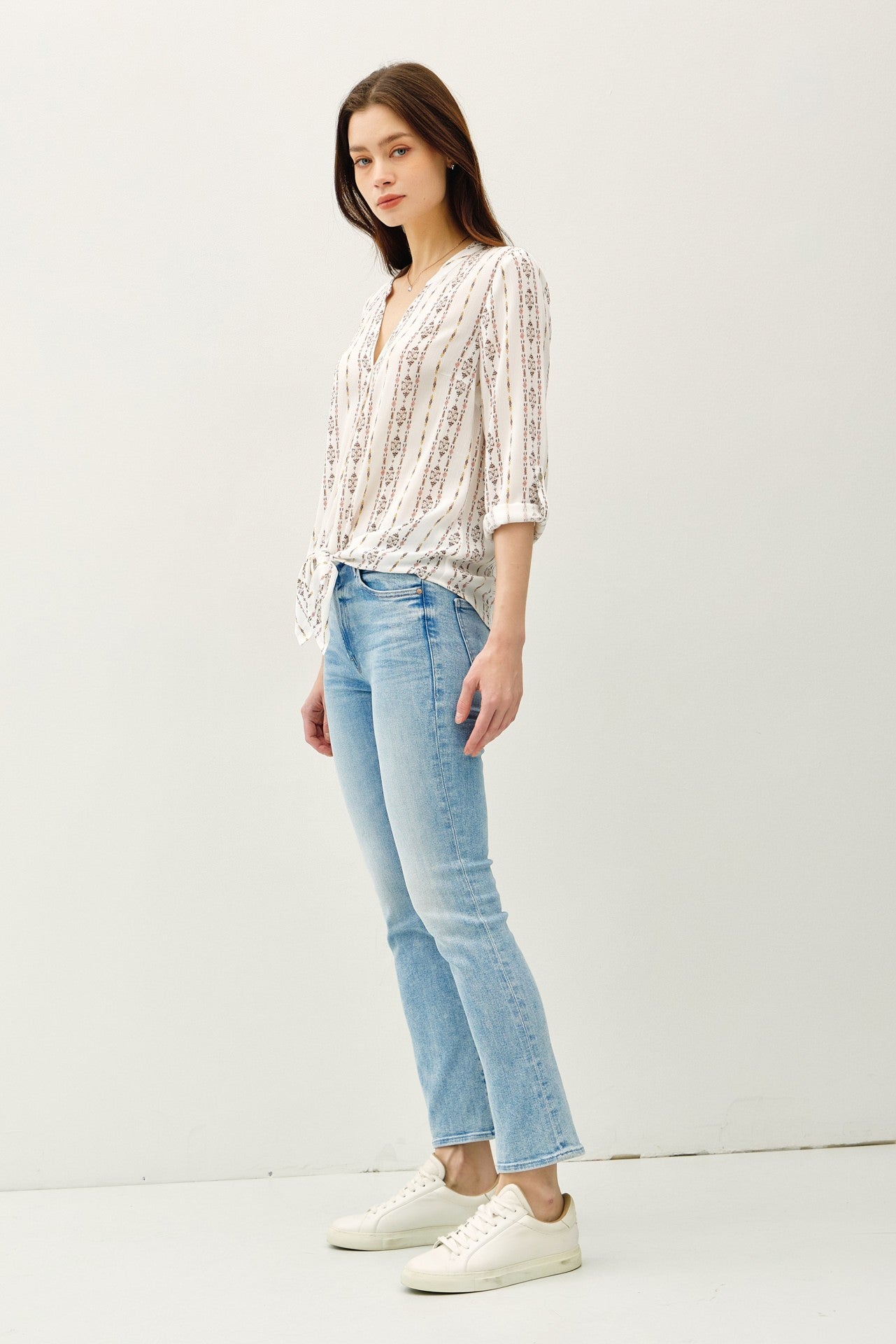 Boho Printed Tie Top