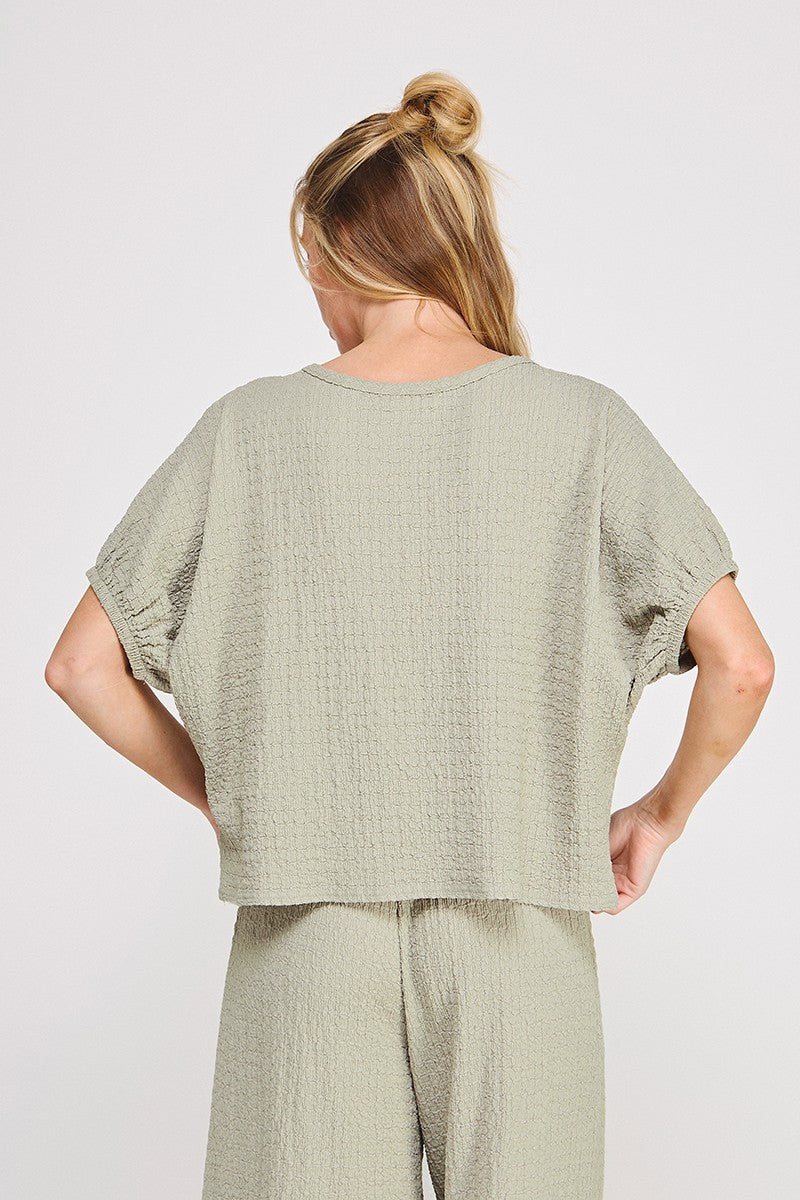 Textured Knit Dolman Top