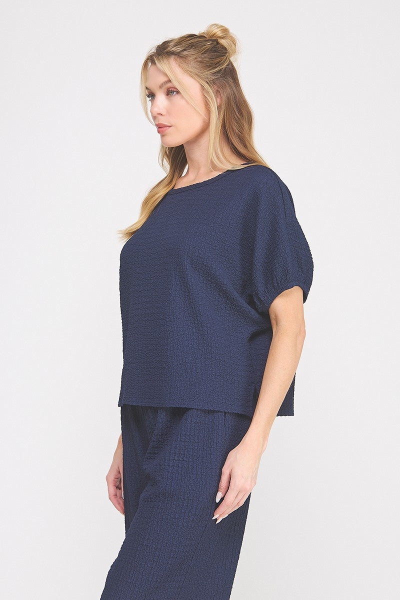 Textured Knit Dolman Top