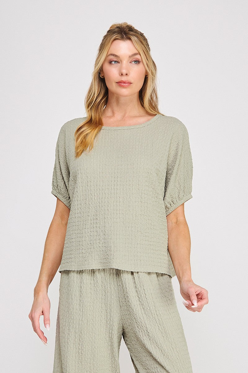 Textured Knit Dolman Top