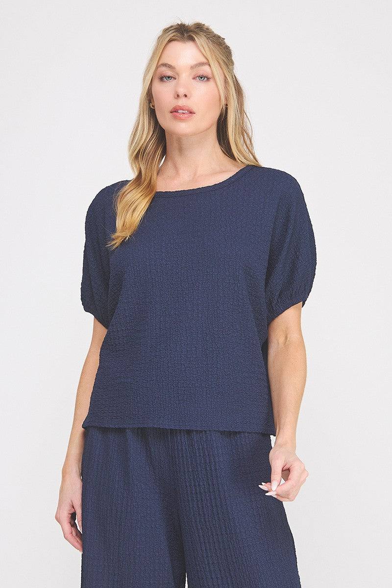 Textured Knit Dolman Top