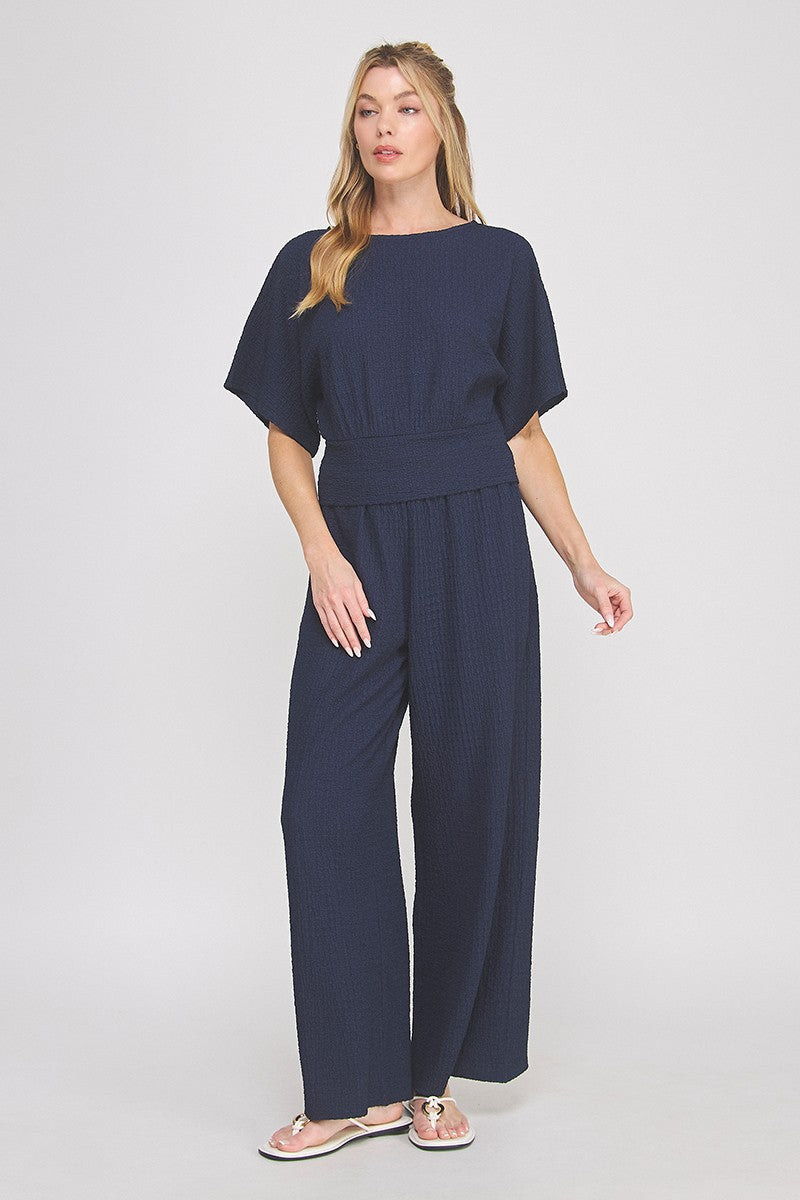 Textured Knit Wide Leg Pants