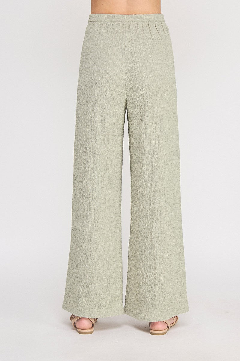 Textured Knit Wide Leg Pants