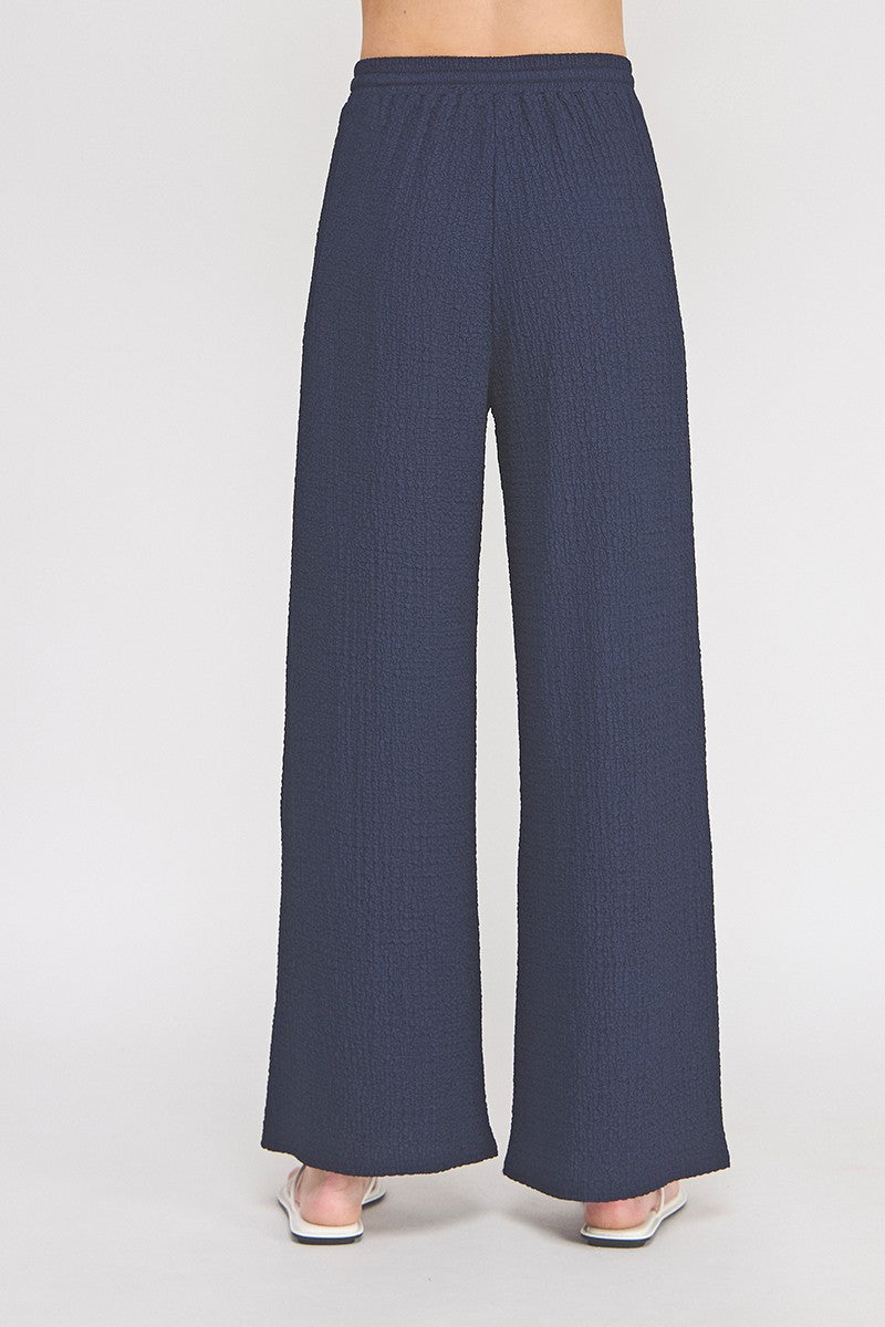 Textured Knit Wide Leg Pants