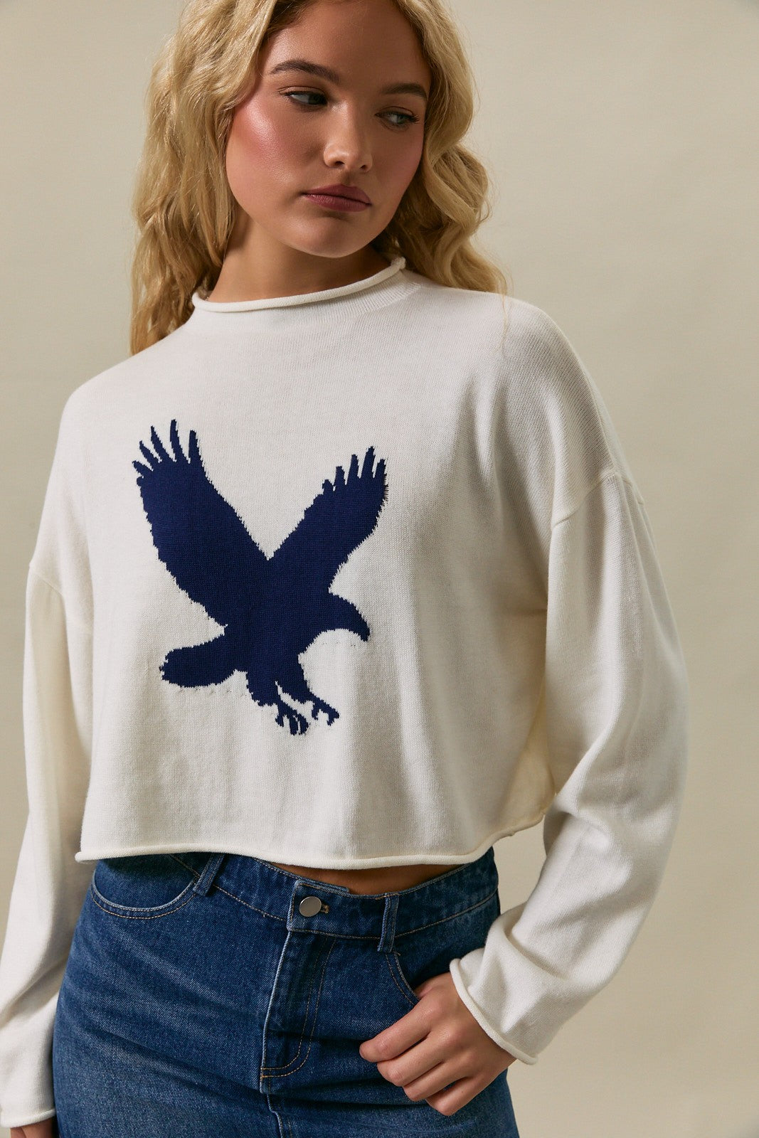 Eagle Mock Neck Sweater