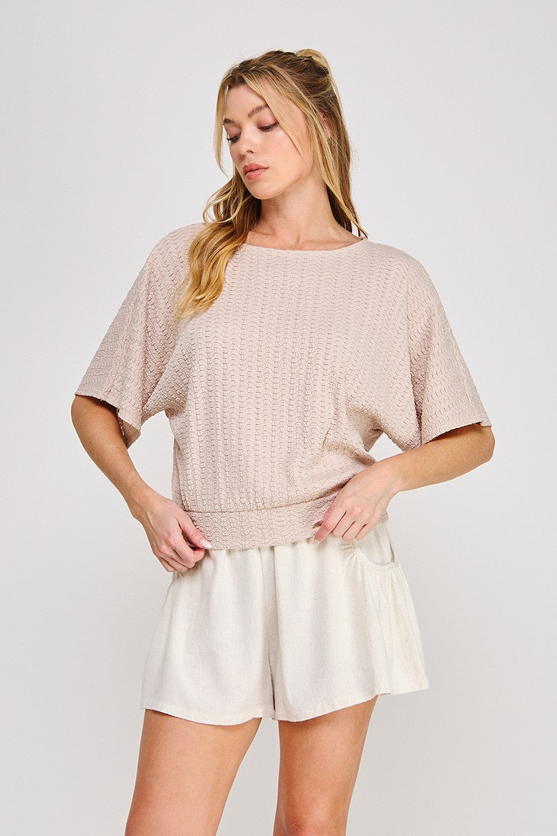 Wavy Dolman Knit Top