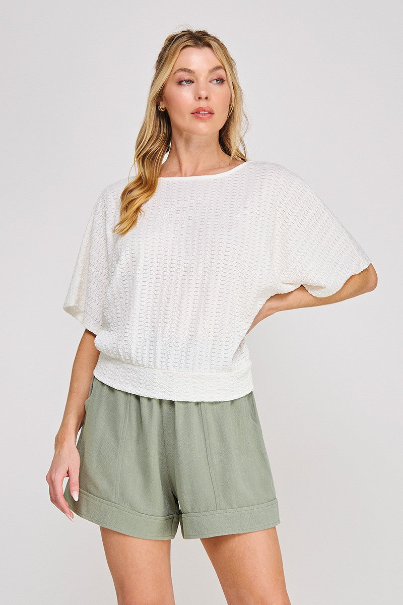Wavy Dolman Knit Top
