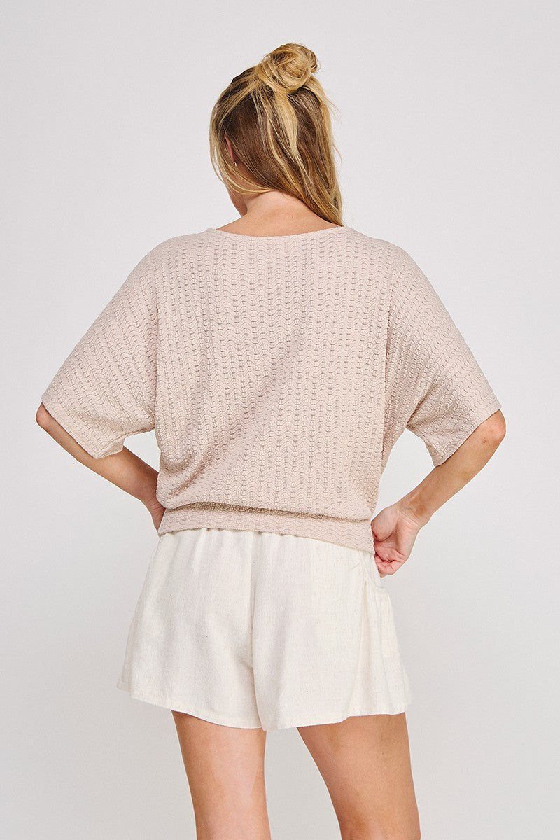 Wavy Dolman Knit Top