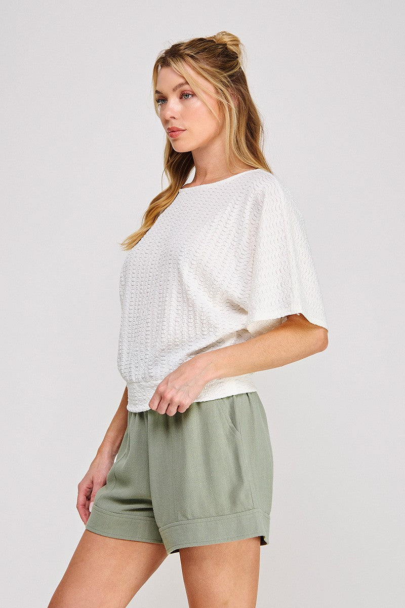 Wavy Dolman Knit Top