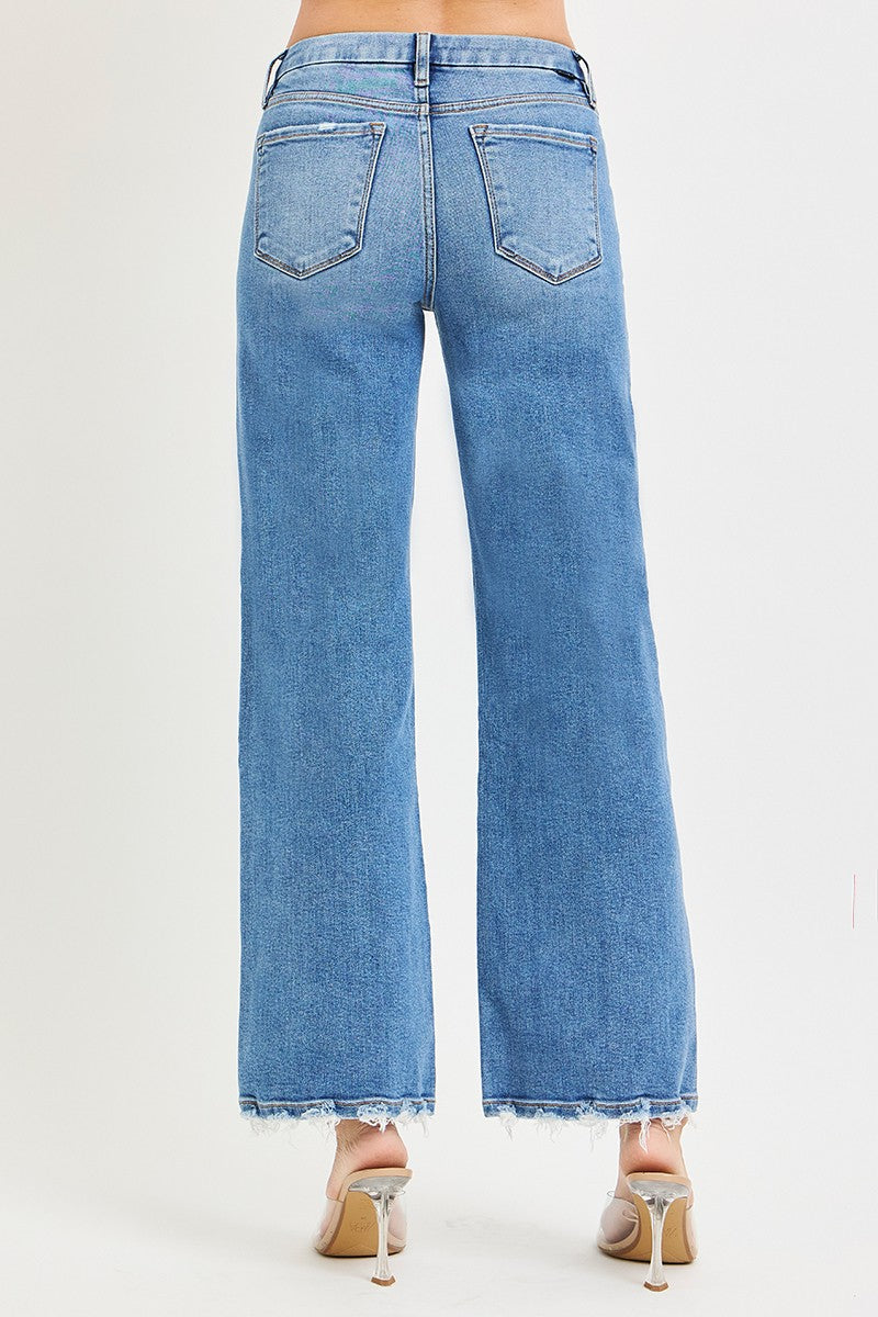 Risen Jeans Double Waist Wide Leg Jeans