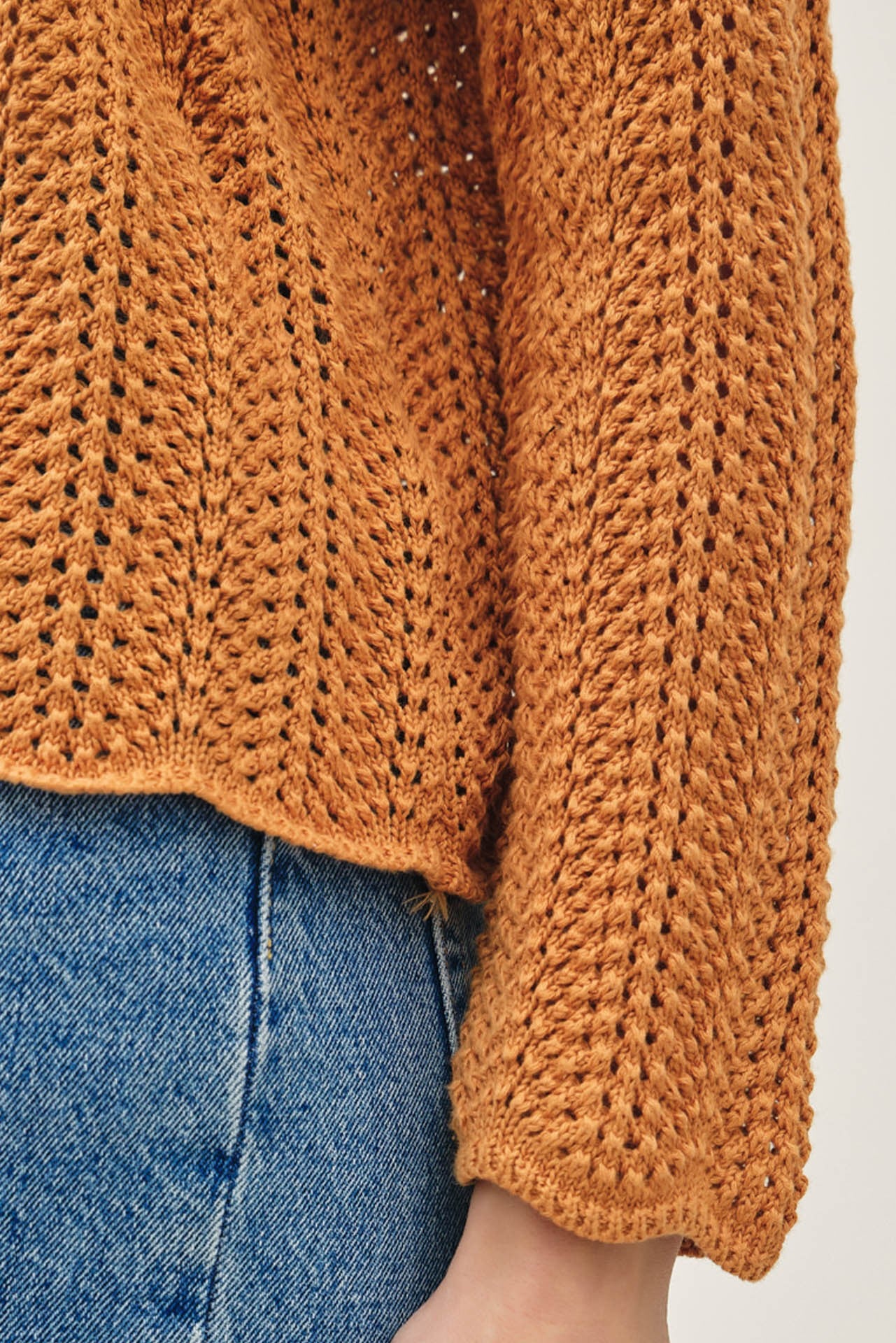 DOORBUSTER: Crochet V-Neck Boxy Sweater