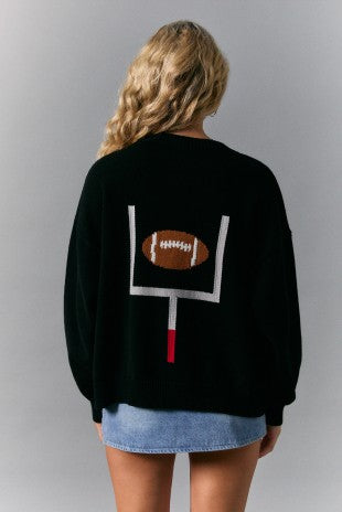 Football Knit Cardigan Sweater