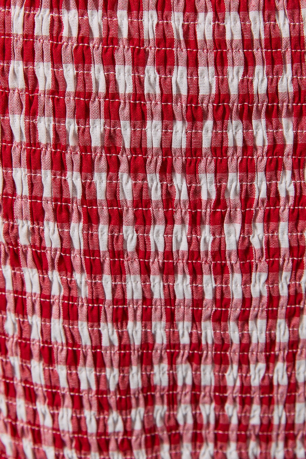 Gingham Tie Front Puff Sleeve Top