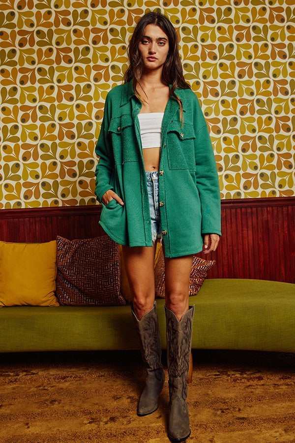 DOORBUSTER French Terry Oversized Shacket