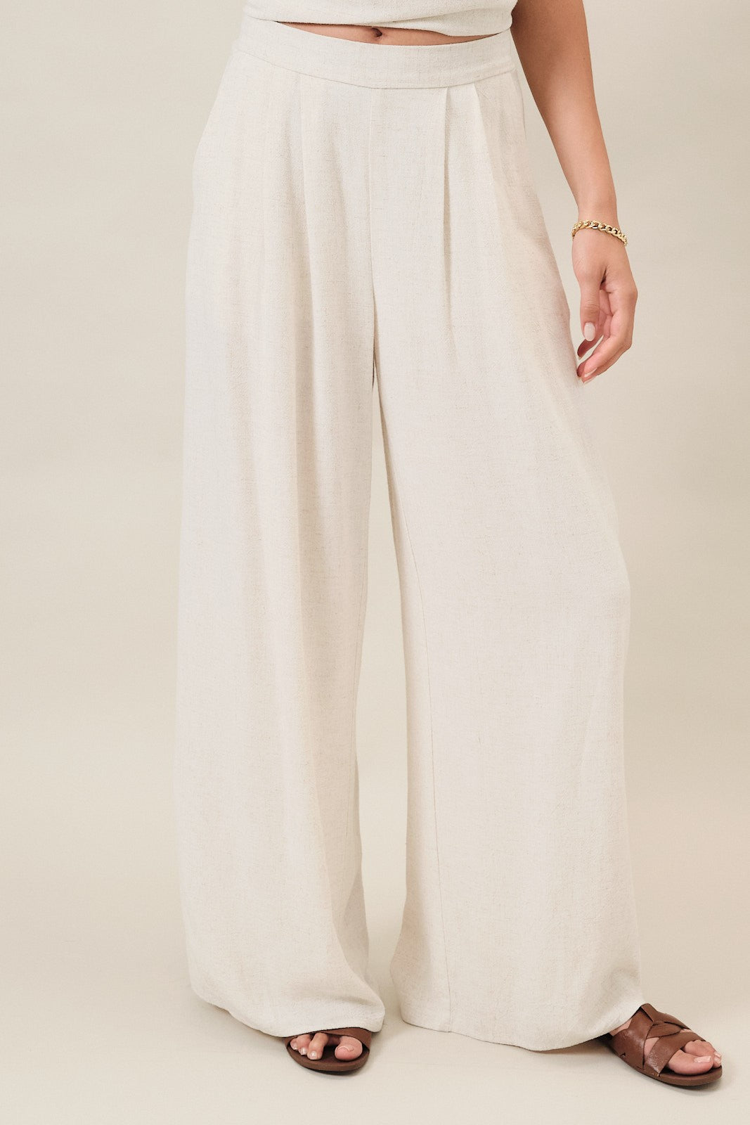 Pleated Wide Leg Pants