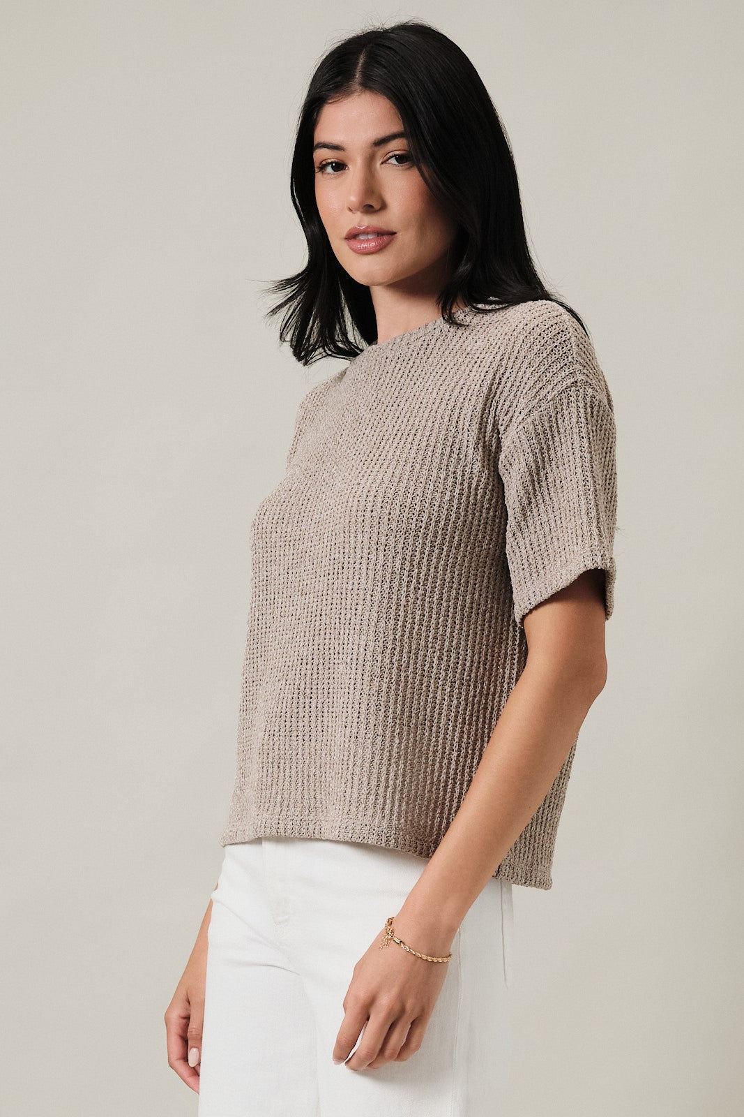 Boucle Drop Shoulder Top